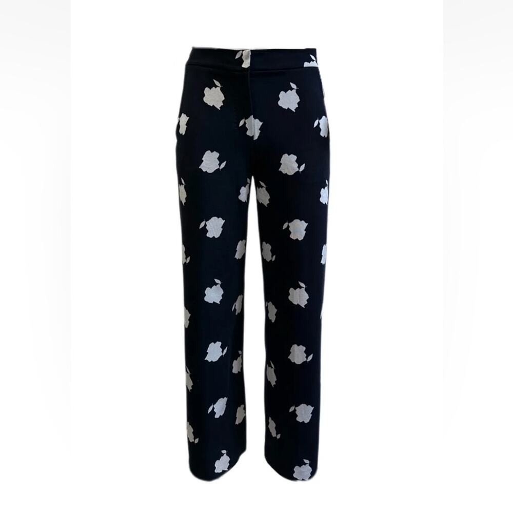 MaxMara Ultramarine Floral High Rise Striaght Leg Crop Pants Size Small